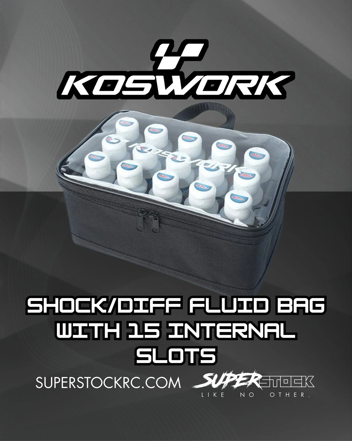 Koswork KOS32227 Tas voor schokdemper-/differentieelvloeistof met 15 interne vakken