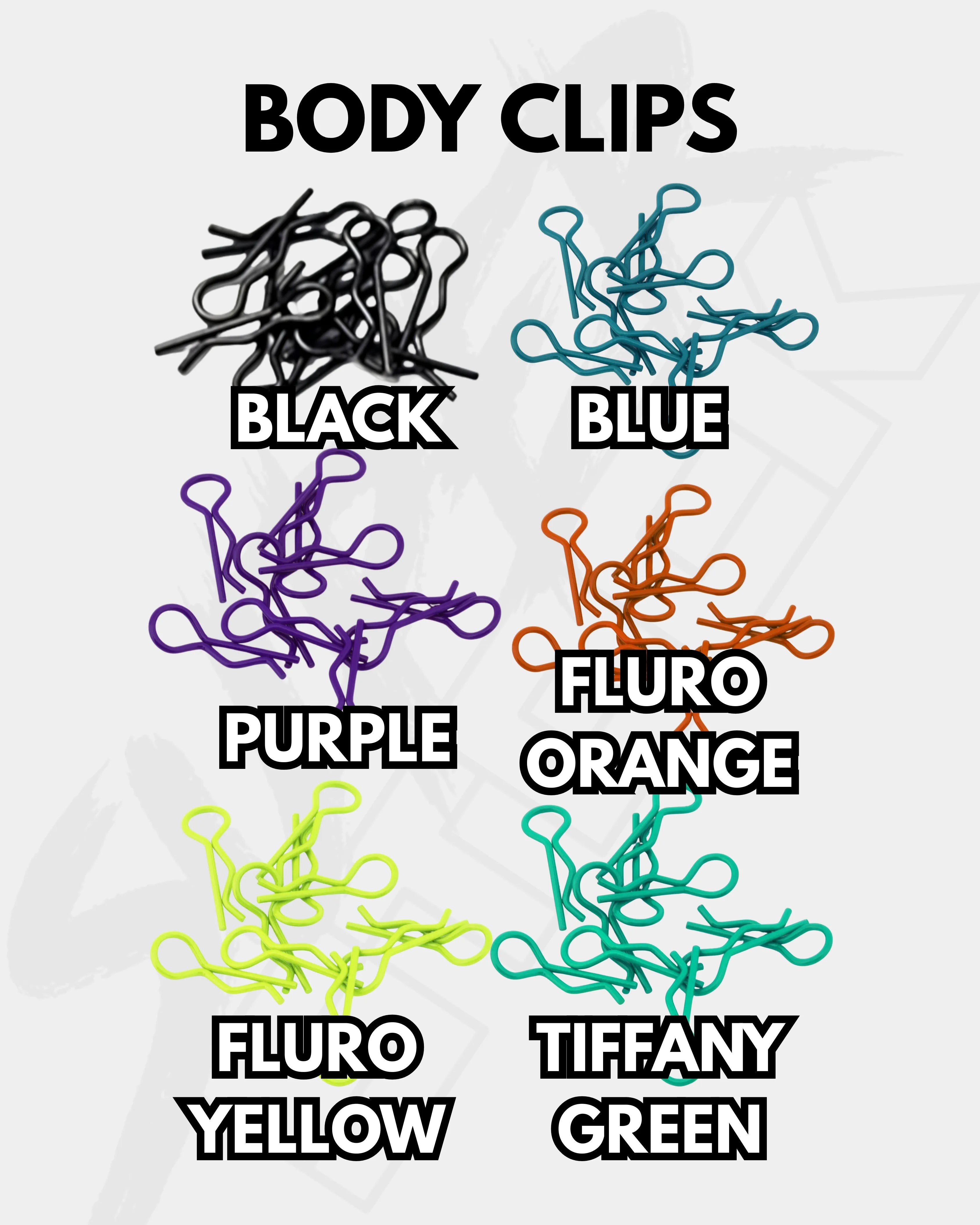 Gekleurde Body Clips x10 (Tien per kleurverpakking) **Diverse kleuren**