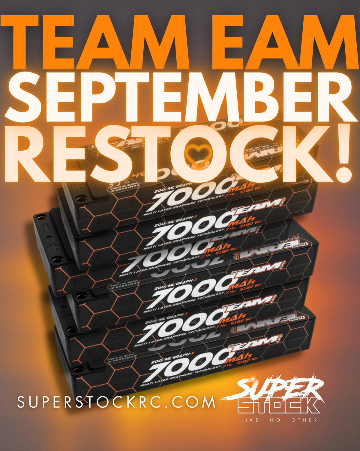 Team EAM 7000mAh 200C Meerlaagse Grafeen Li-Po Batterij