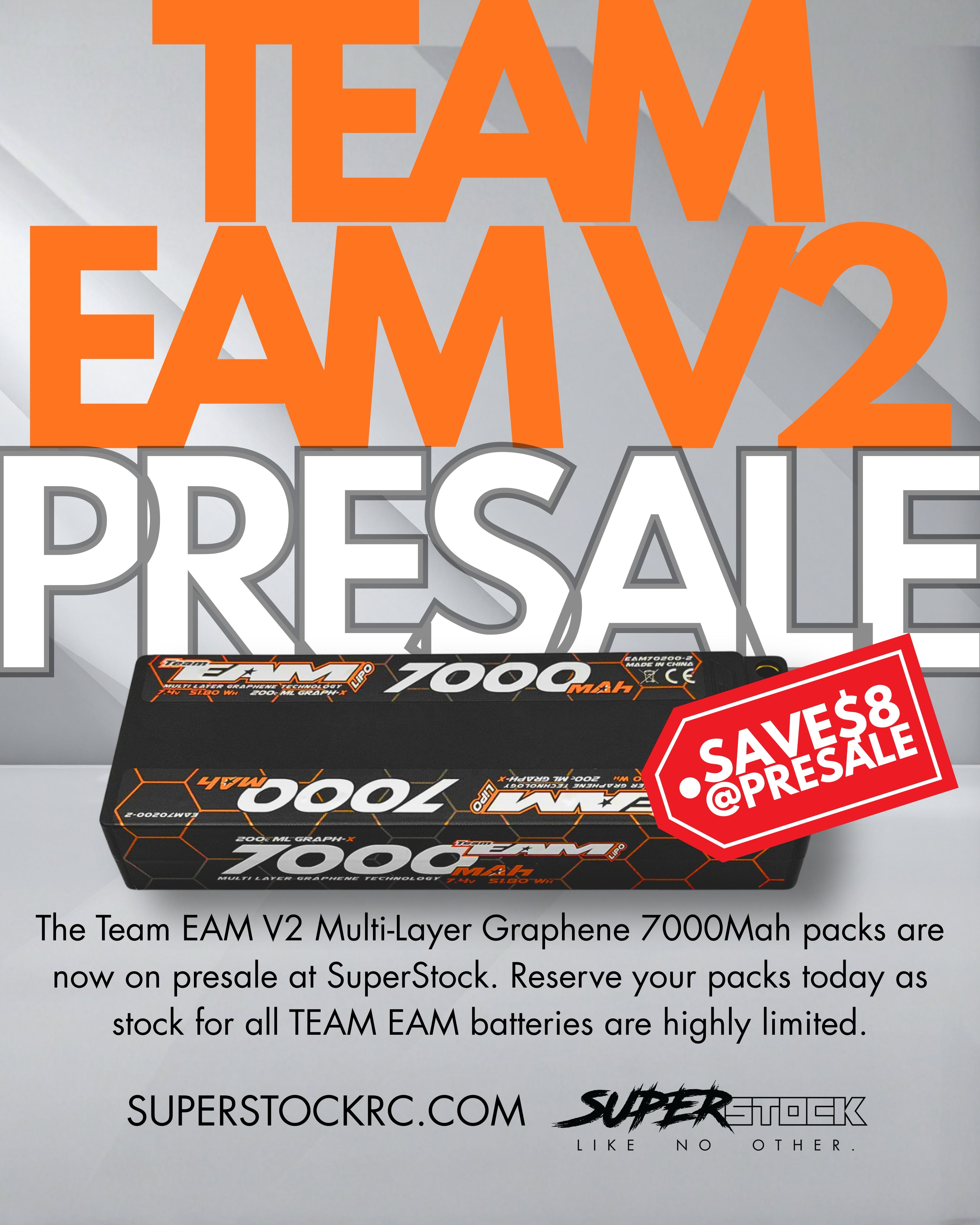 Team EAM 7000mAh 200C Meerlaagse Grafeen Li-Po Batterij