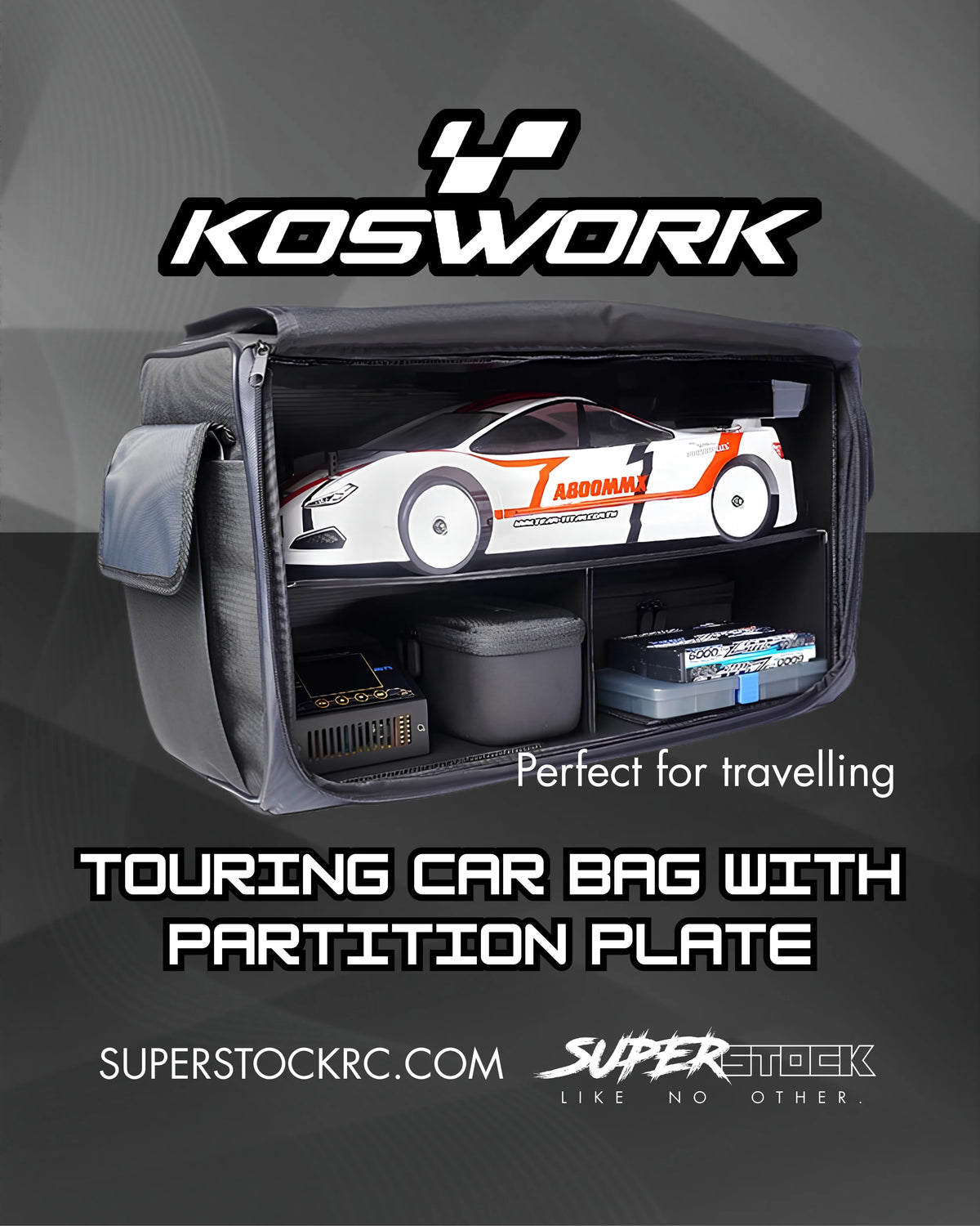 Koswork KOS32244 touringcarkoffer met scheidingsplaat
