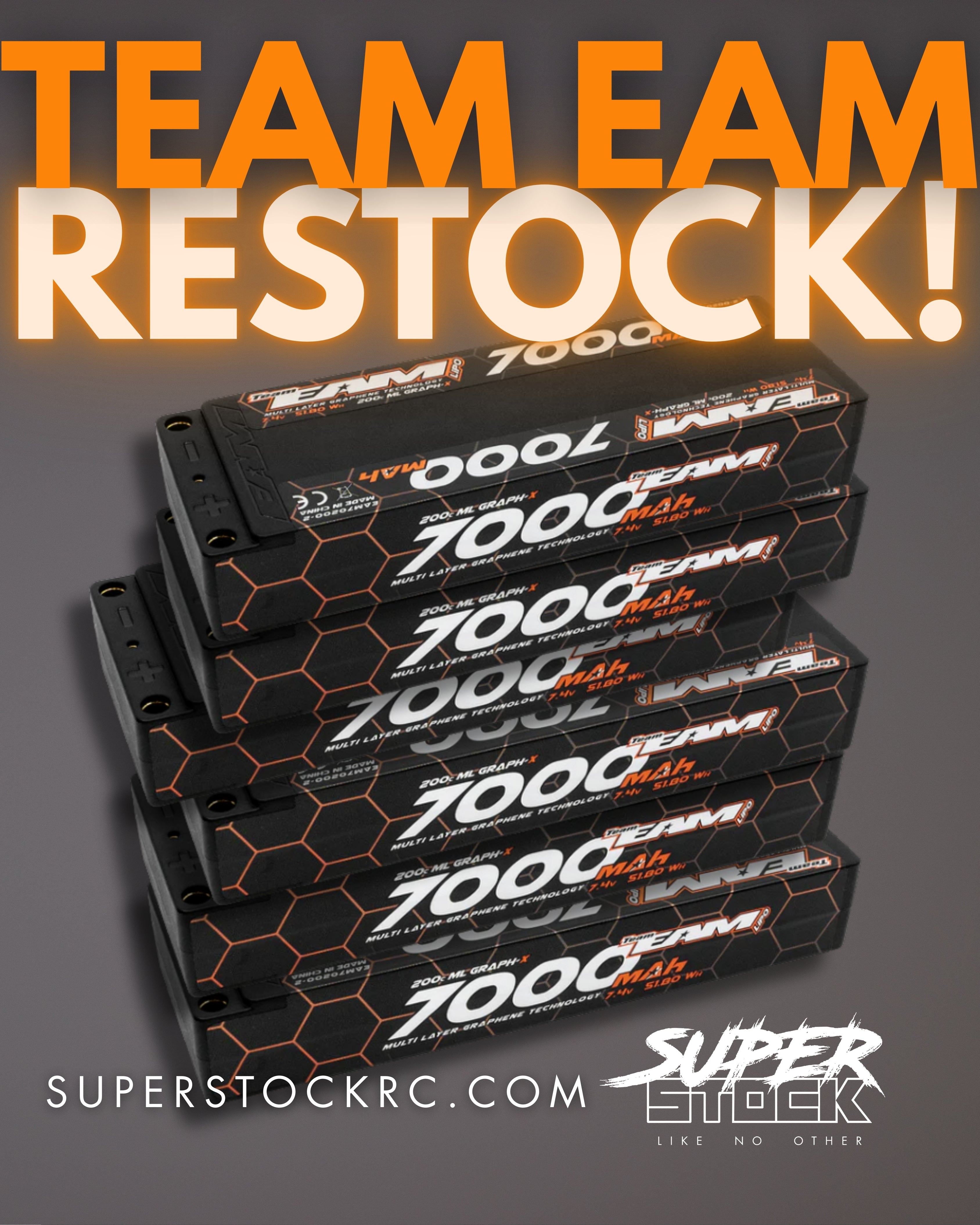 Team EAM 7000mAh 200C Meerlaagse Grafeen Li-Po Batterij