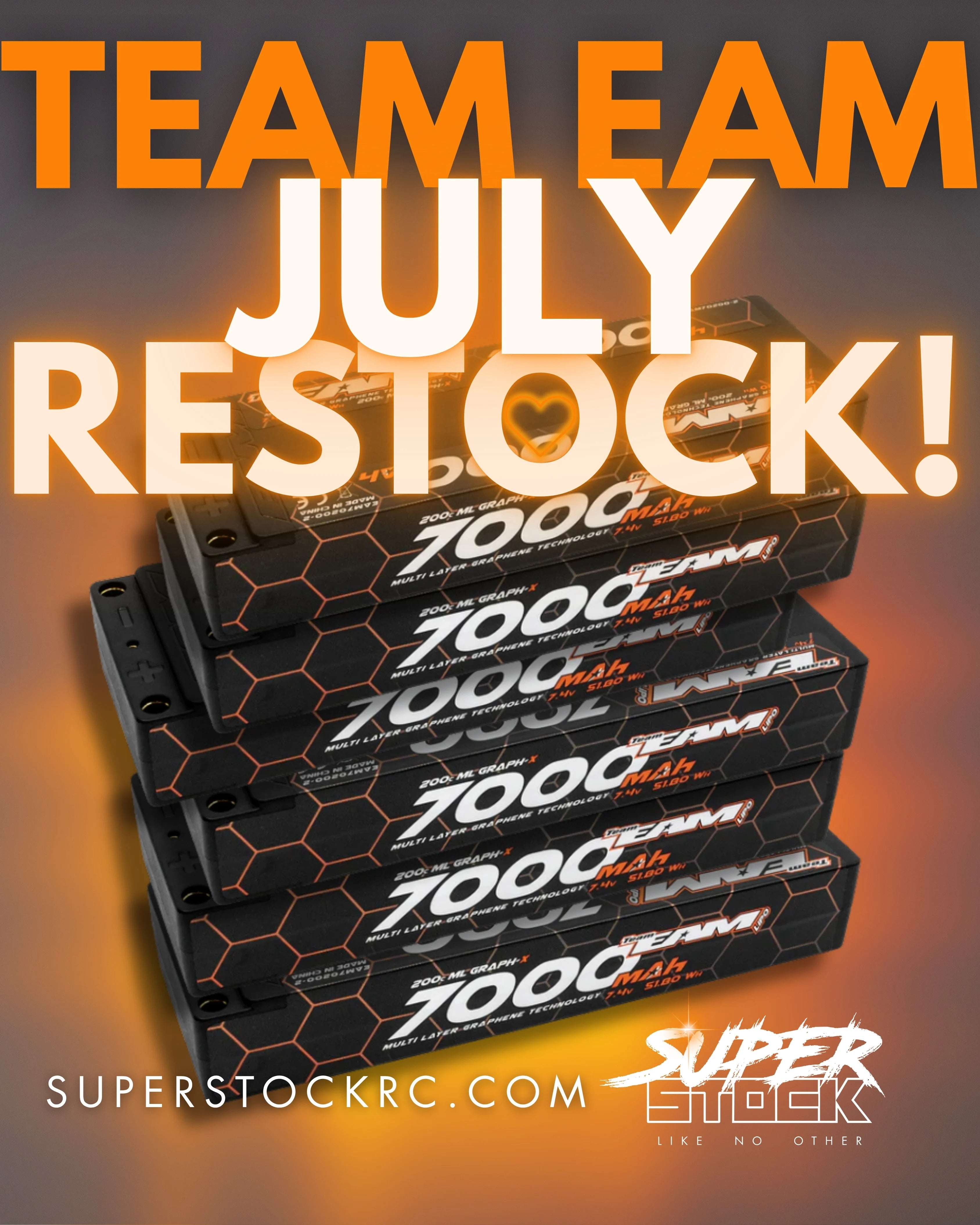 Team EAM 7000mAh 200C Meerlaagse Grafeen Li-Po Batterij